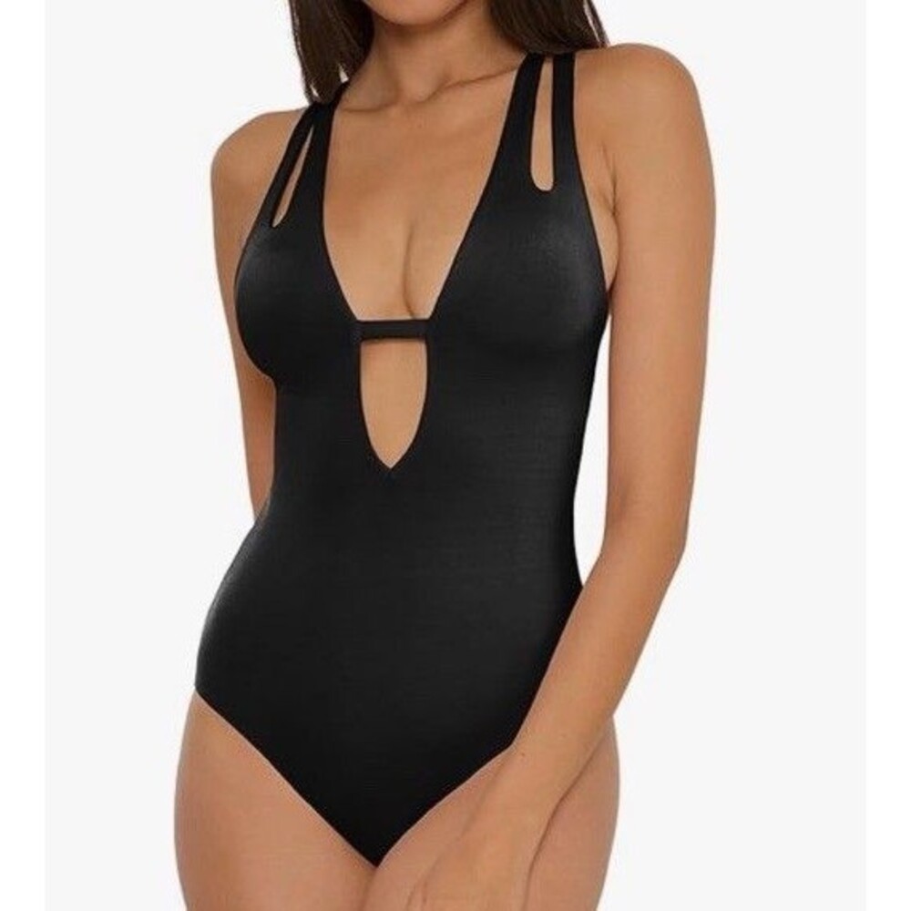 BECCA Women's Sz Small One-Piece Prism Color Black Swimsuit By Rebecca Virtue